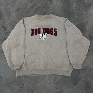 Big Dogs Crewneck Sweatshirt in Heather Gray with Maroon Logo
